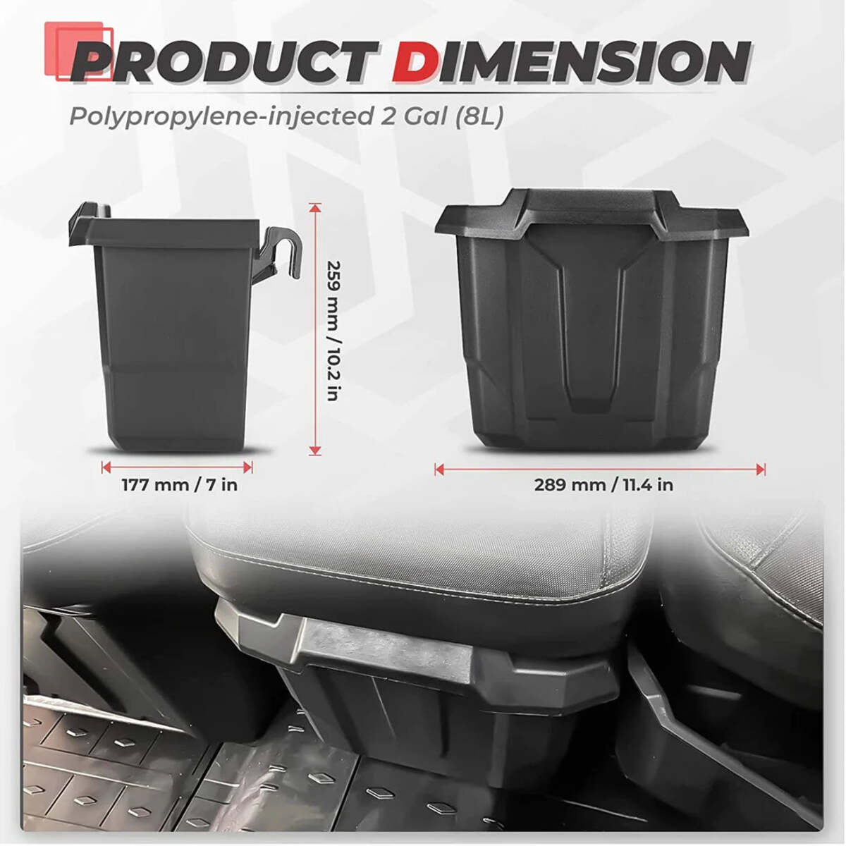 Kemimoto Can Am Defender 20L Cargo Storage Box & Center Underseat Storage Bin