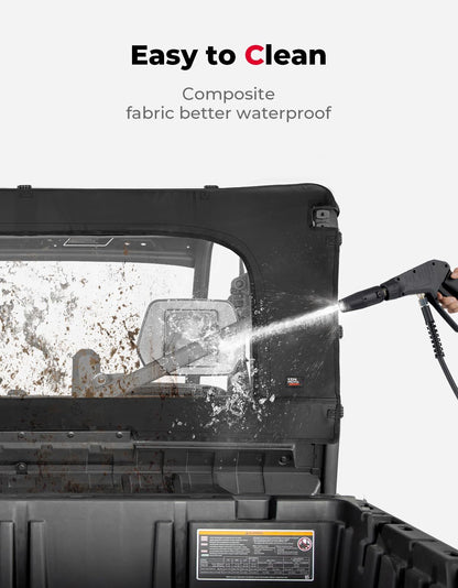Kemimoto Can-Am Defender HD 5/7/8/9/10 Soft Rear Windshield with Zipper