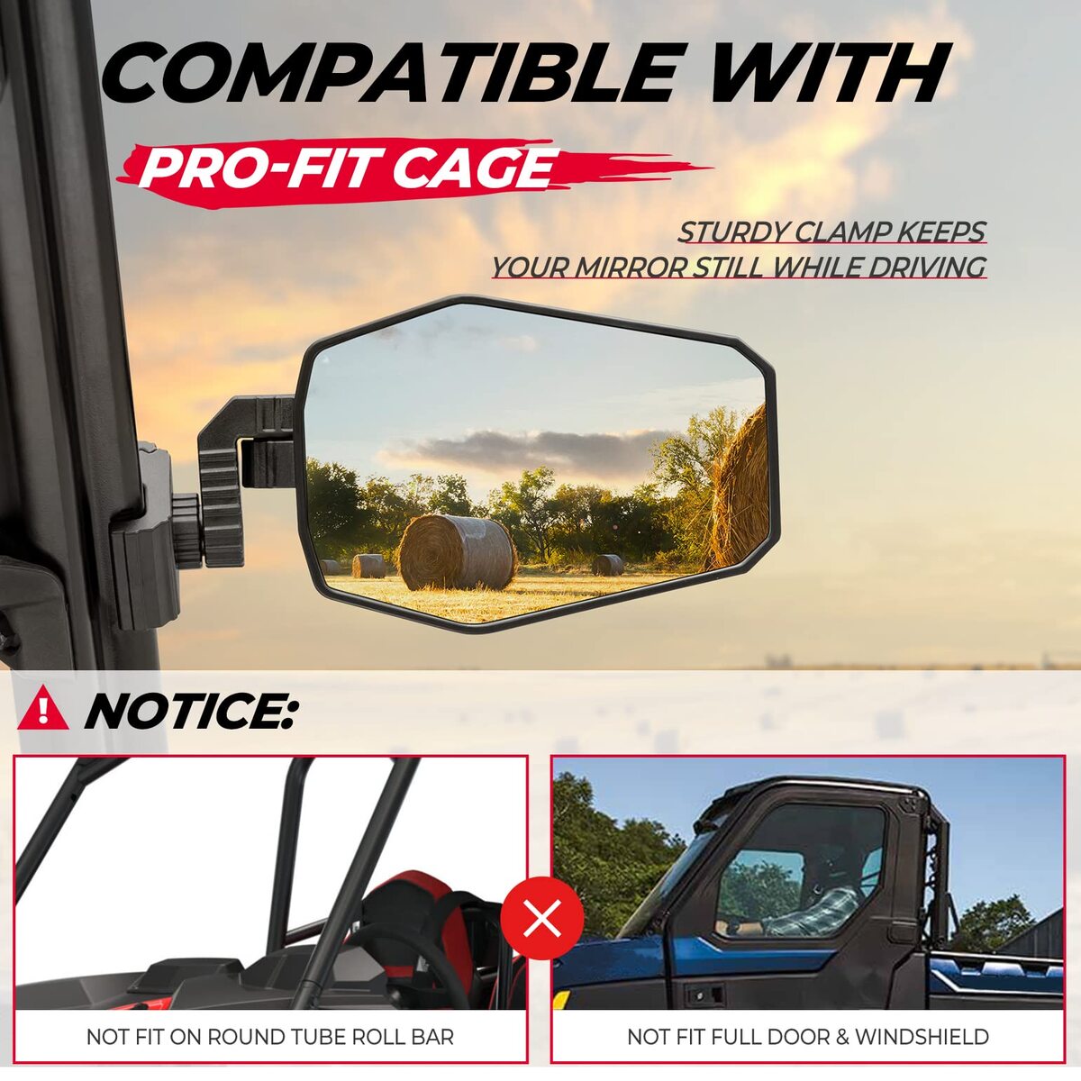 Kemimoto UTV Side Mirrors