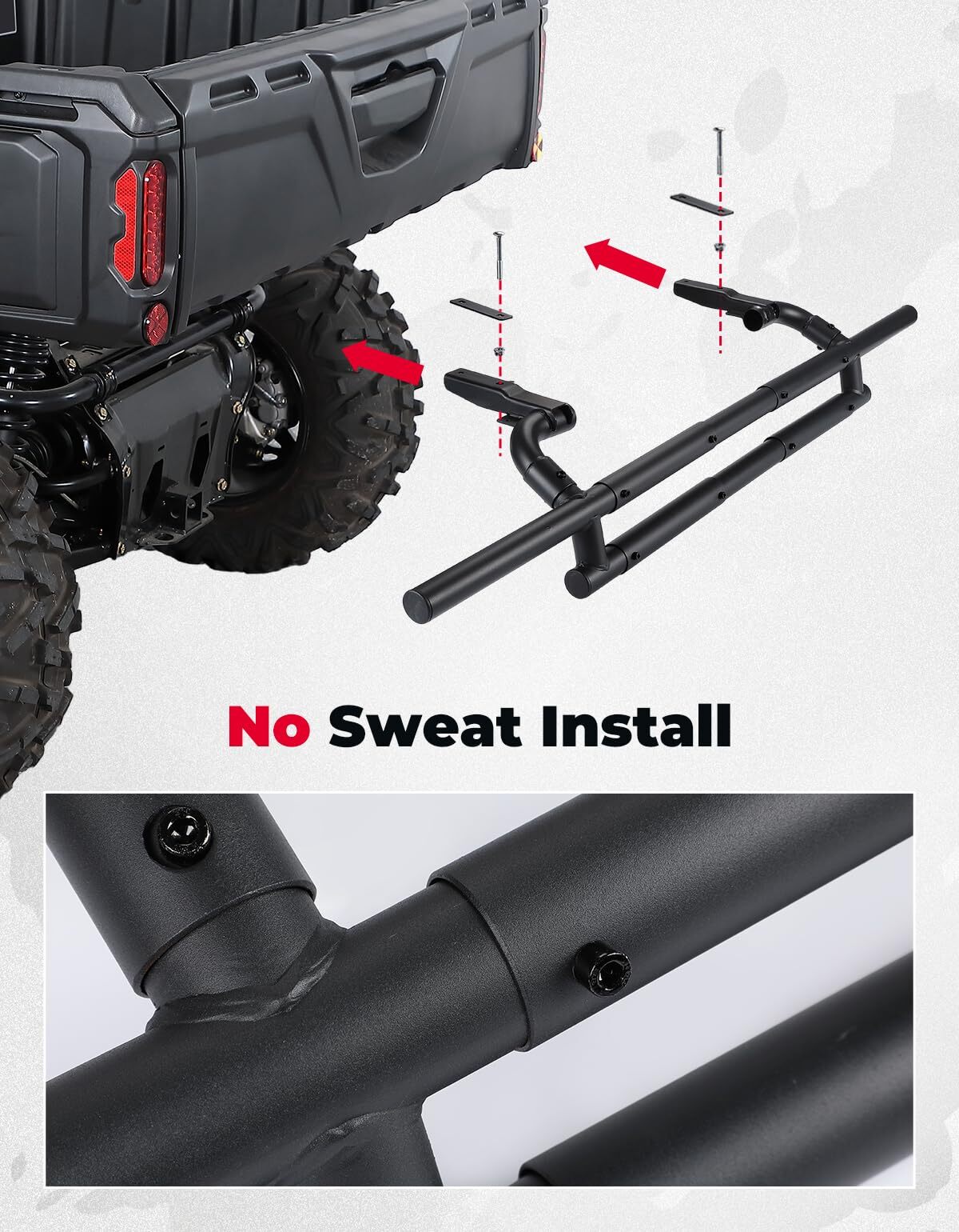 Kemimoto Can Am Defender / MAX Rear Bumper Back Tail Guard