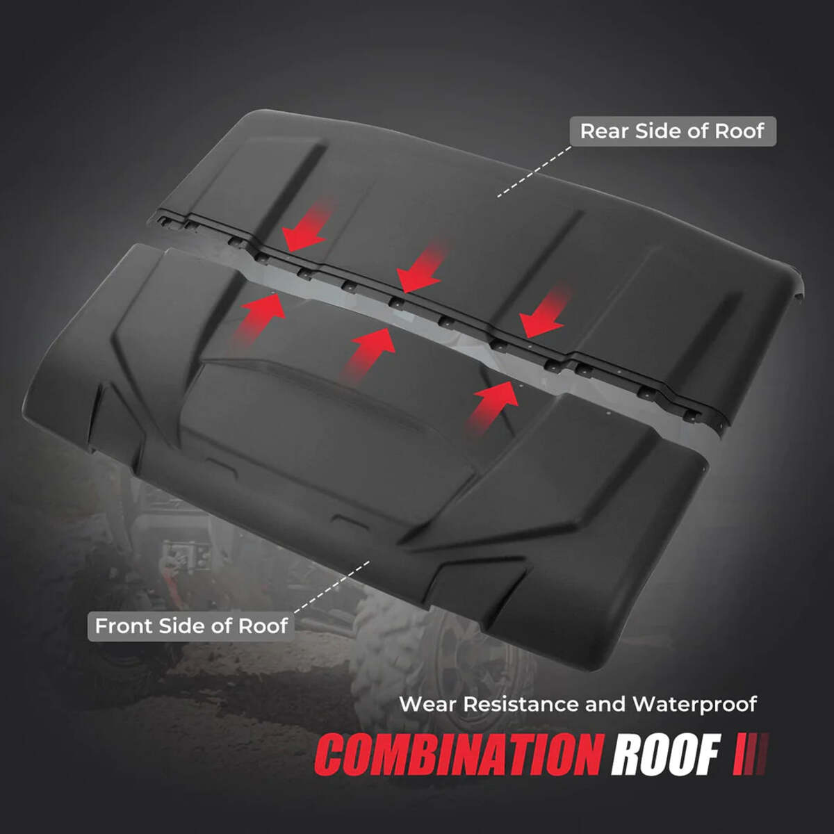 Kemimoto Can-Am Defender Rear Windshield & Hard Roof Top Plastic
