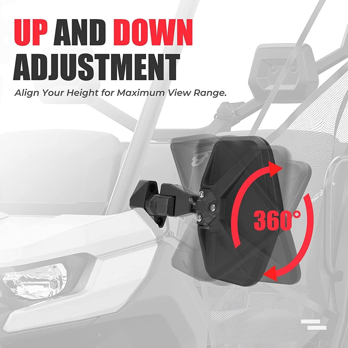 Kemimoto Can Am Defender Side Mirrors Aluminum - One Pair