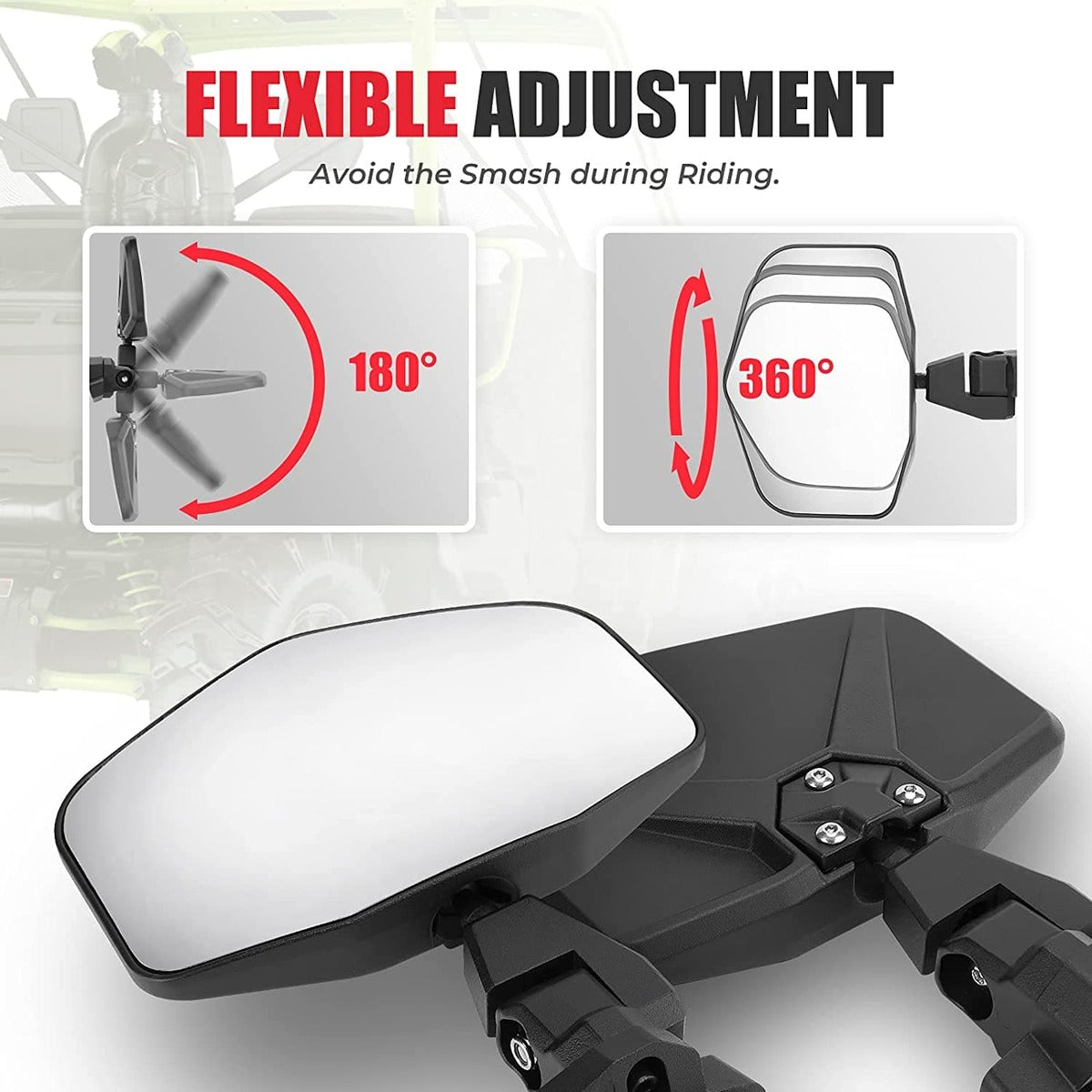 Kemimoto Can Am Defender Side Mirrors Aluminum - One Pair