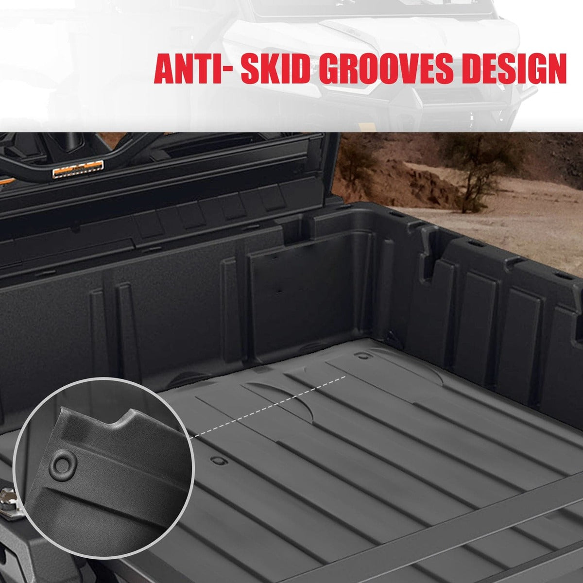 Kemimoto Can-Am Defender TPE Floor Mats & Bed Liner for 4-Seater