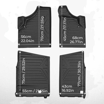 Kemimoto Can-Am Defender TPE Floor Mats & Bed Liner for 4-Seater