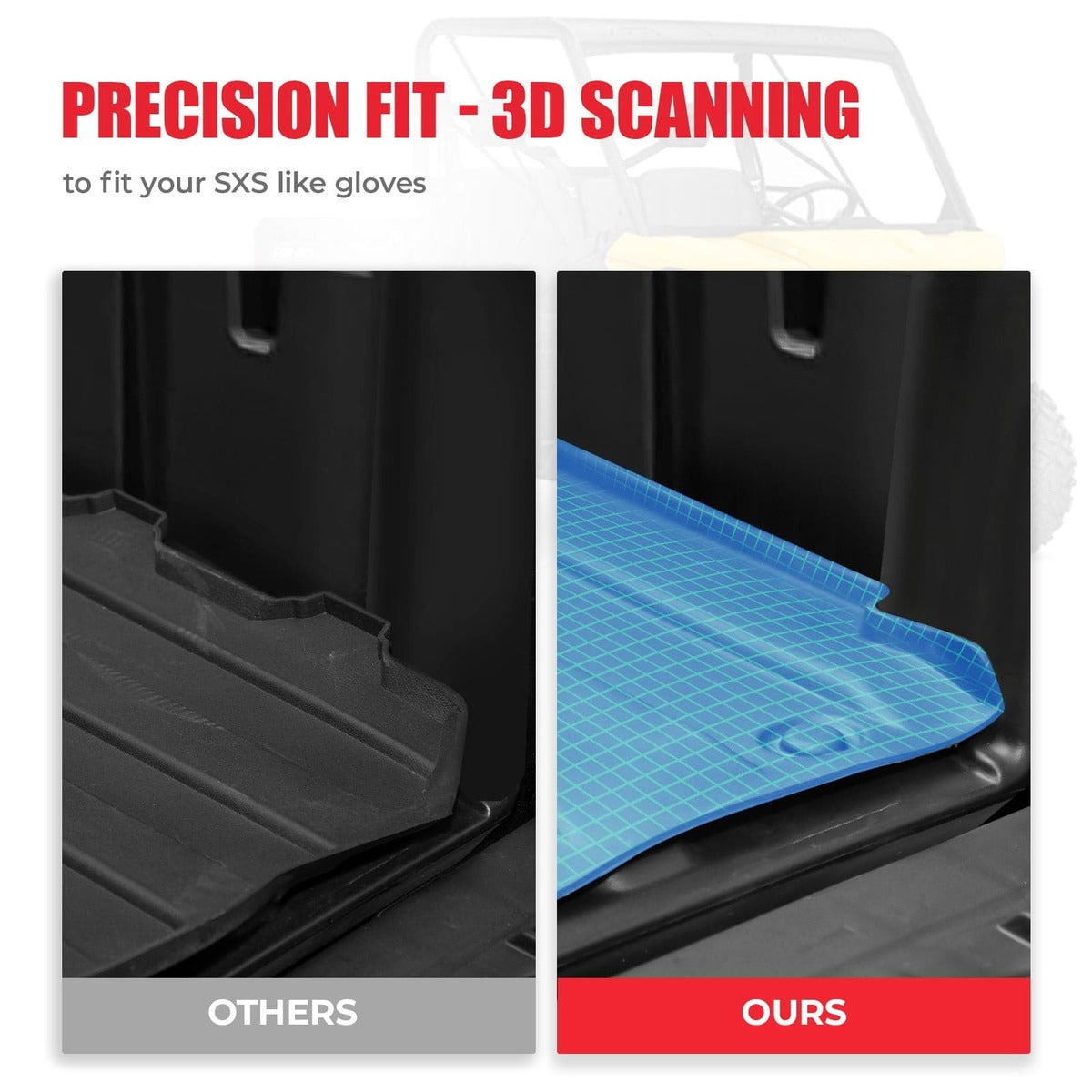 Kemimoto Can-Am Defender TPE Floor Mats & Bed Liner for 4-Seater