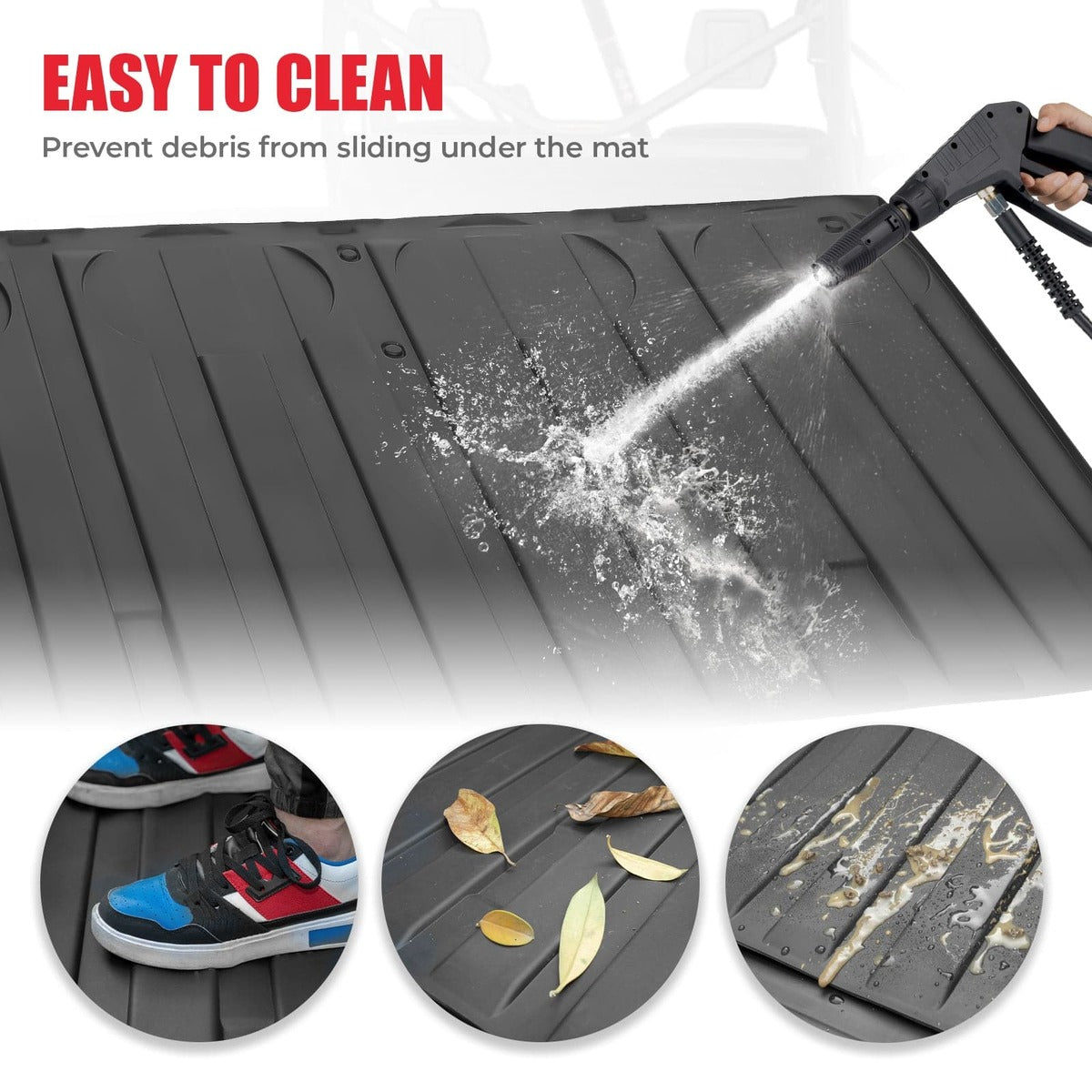 Kemimoto Can-Am Defender TPE Floor Mats & Bed Liner for 4-Seater