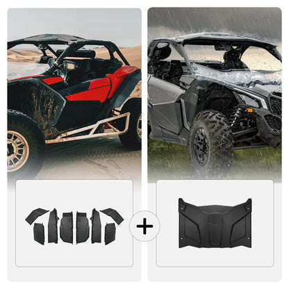 Kemimoto Can-Am Maverick X3 Extended Fender Flares & Hard Roof