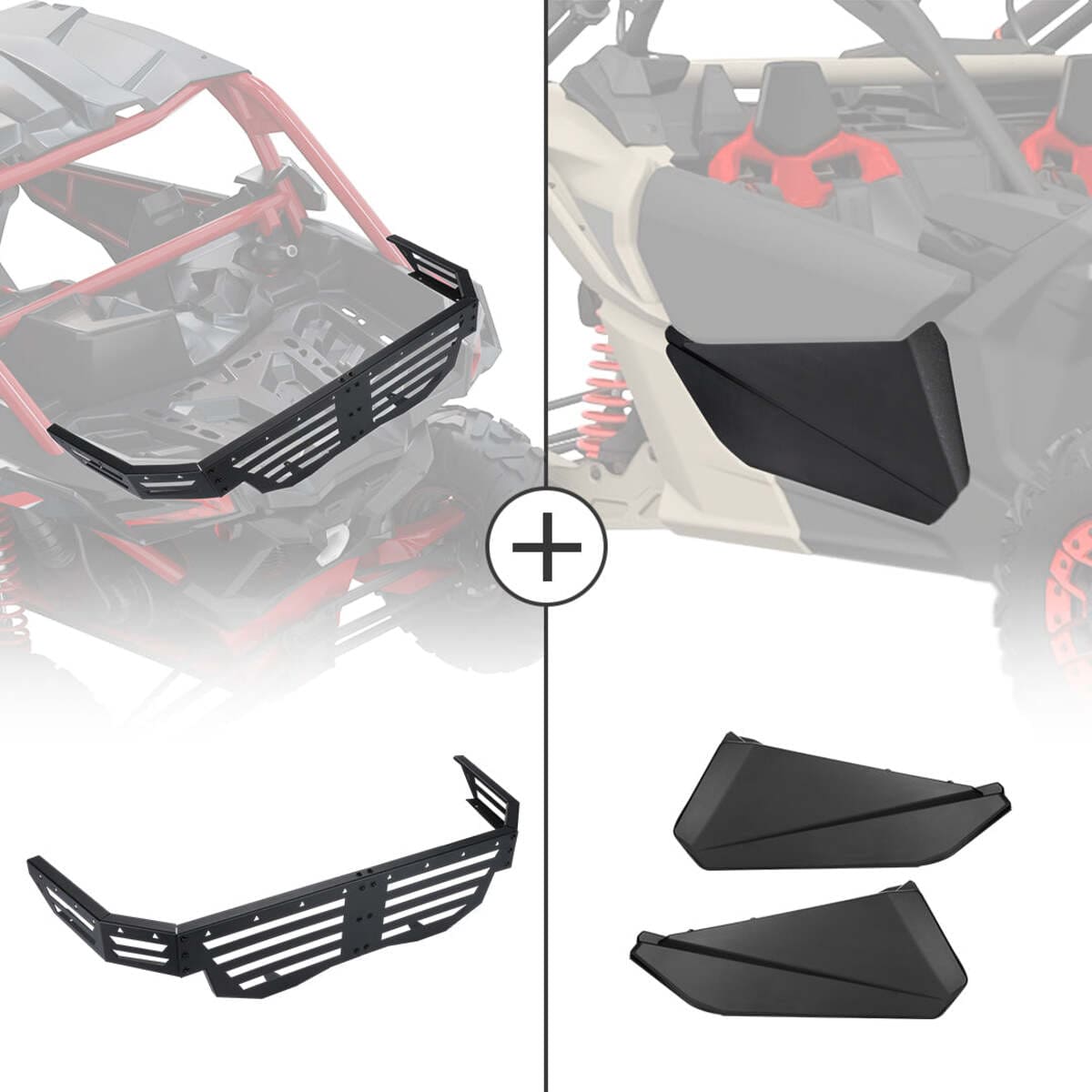 Kemimoto Can-Am Maverick X3 Front Lower Doors & Rear Cargo Tailgate