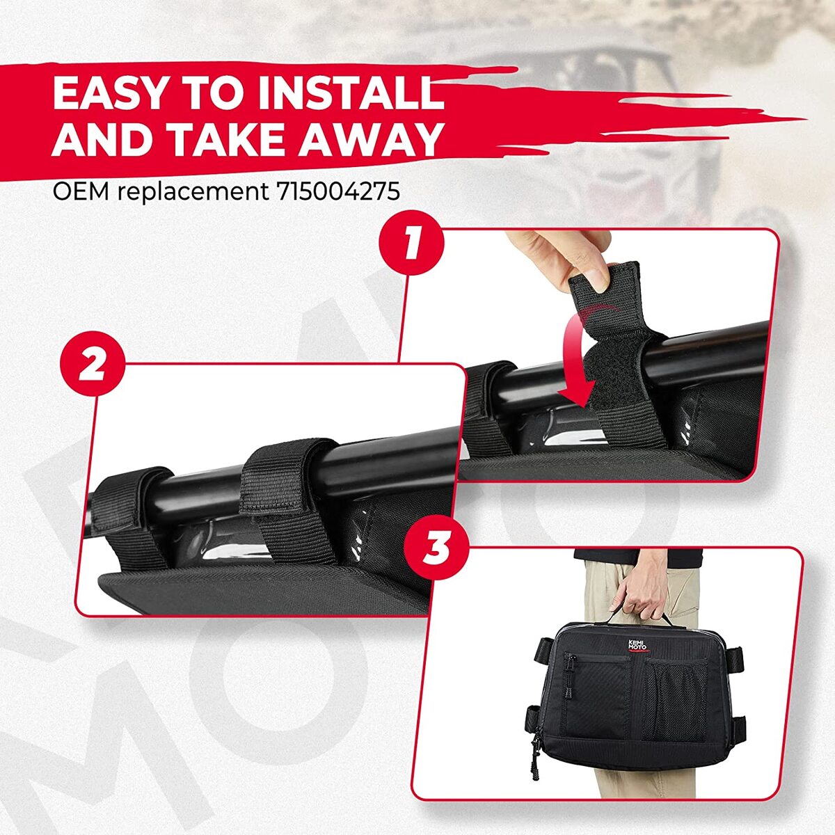 Kemimoto Can-Am Maverick X3 Front & Roof Storage Bags