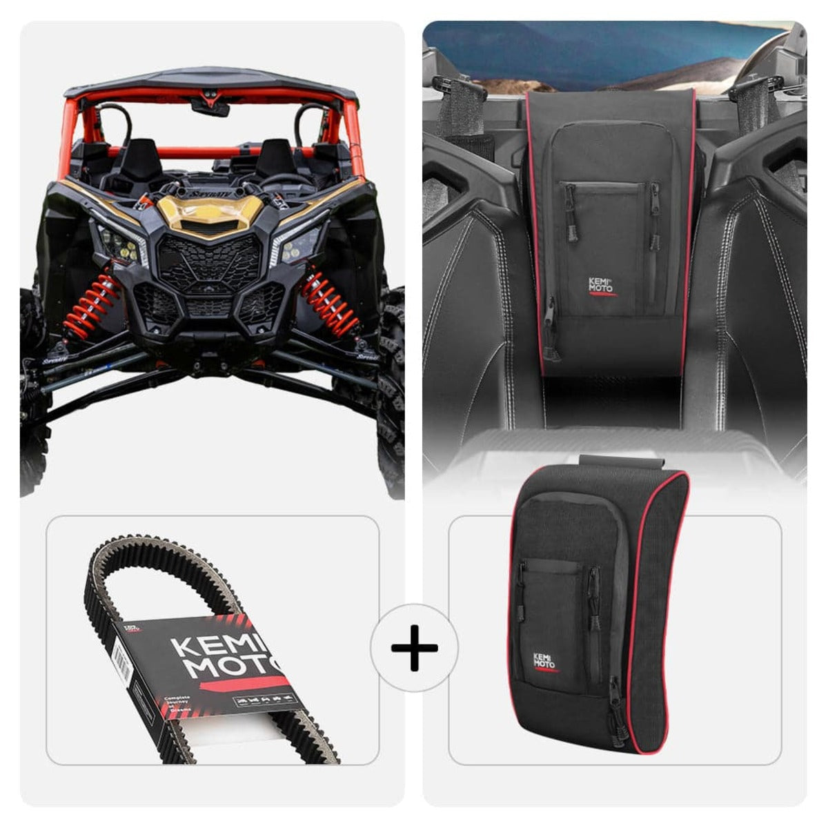 Kemimoto Can-Am Maverick X3 Heavy Duty Belt & Center Storage Bag