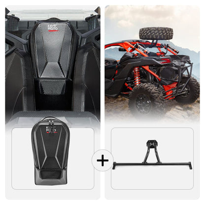 Kemimoto Can-Am Maverick X3 MAX Center Storage Bag & Spare Tire Mount