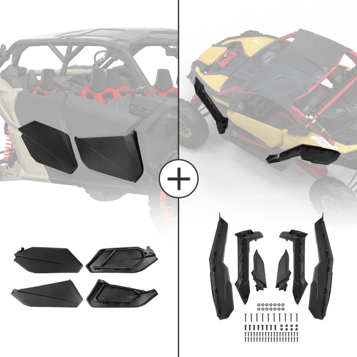 Kemimoto Can-Am Maverick X3 Max Door Panel & Mud Fender Flares