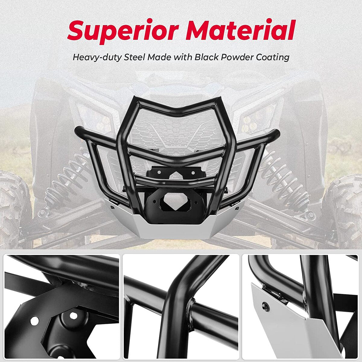 Kemimoto Can-Am Maverick X3 Max Front Bumpers & 4 pcs Hard Roof