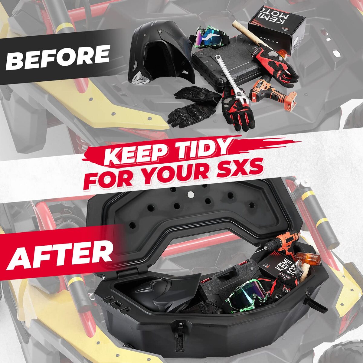 Kemimoto Can-Am Maverick X3/Max Linq Pivoting Rack & Rear Storage Box