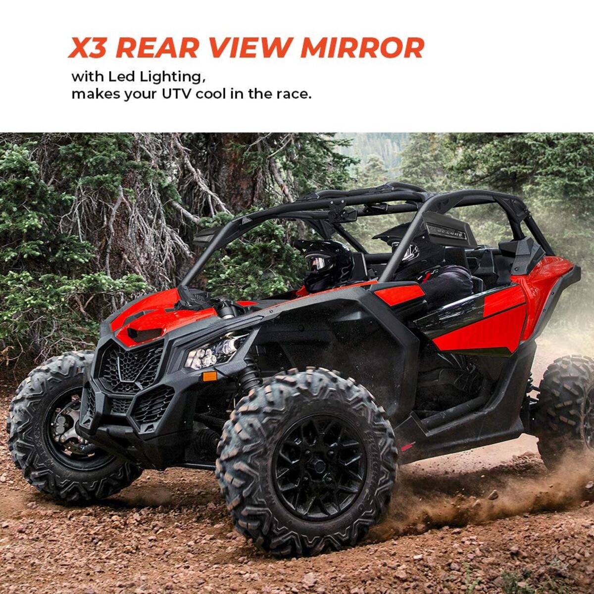 Kemimoto Can-Am Maverick X3/Max One Pair LED Side Mirrors