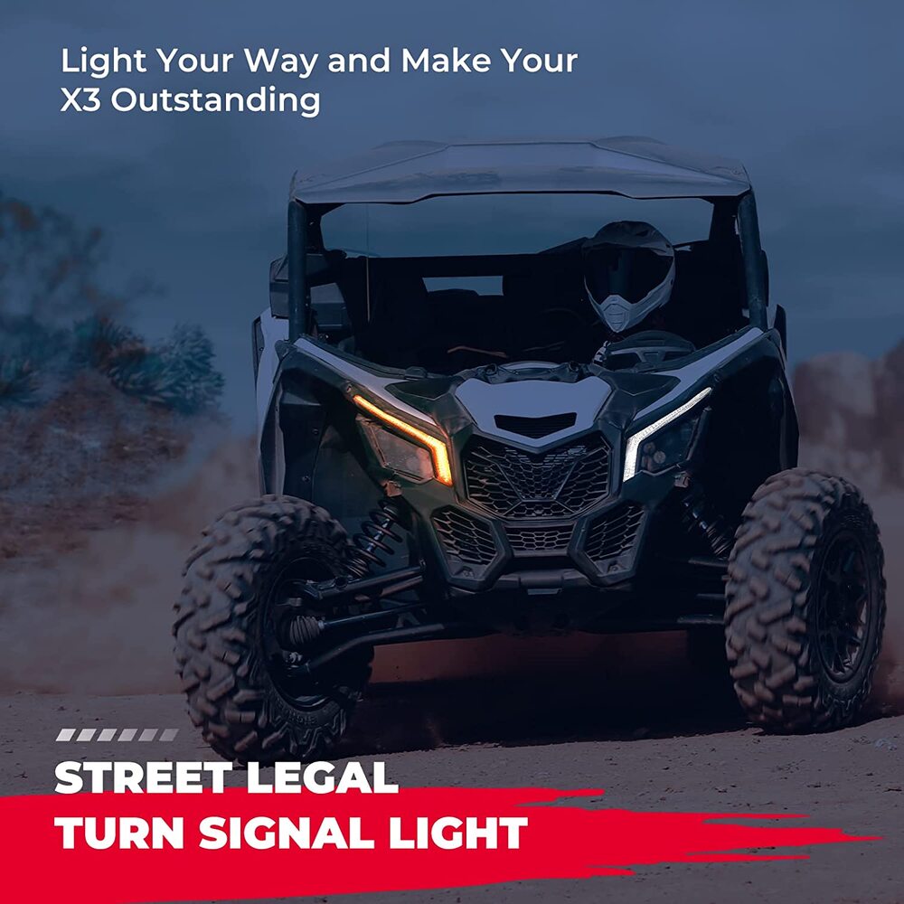 Kemimoto Can-Am Maverick X3/MAX RGB Fang Lights with APP+RF Remote Control