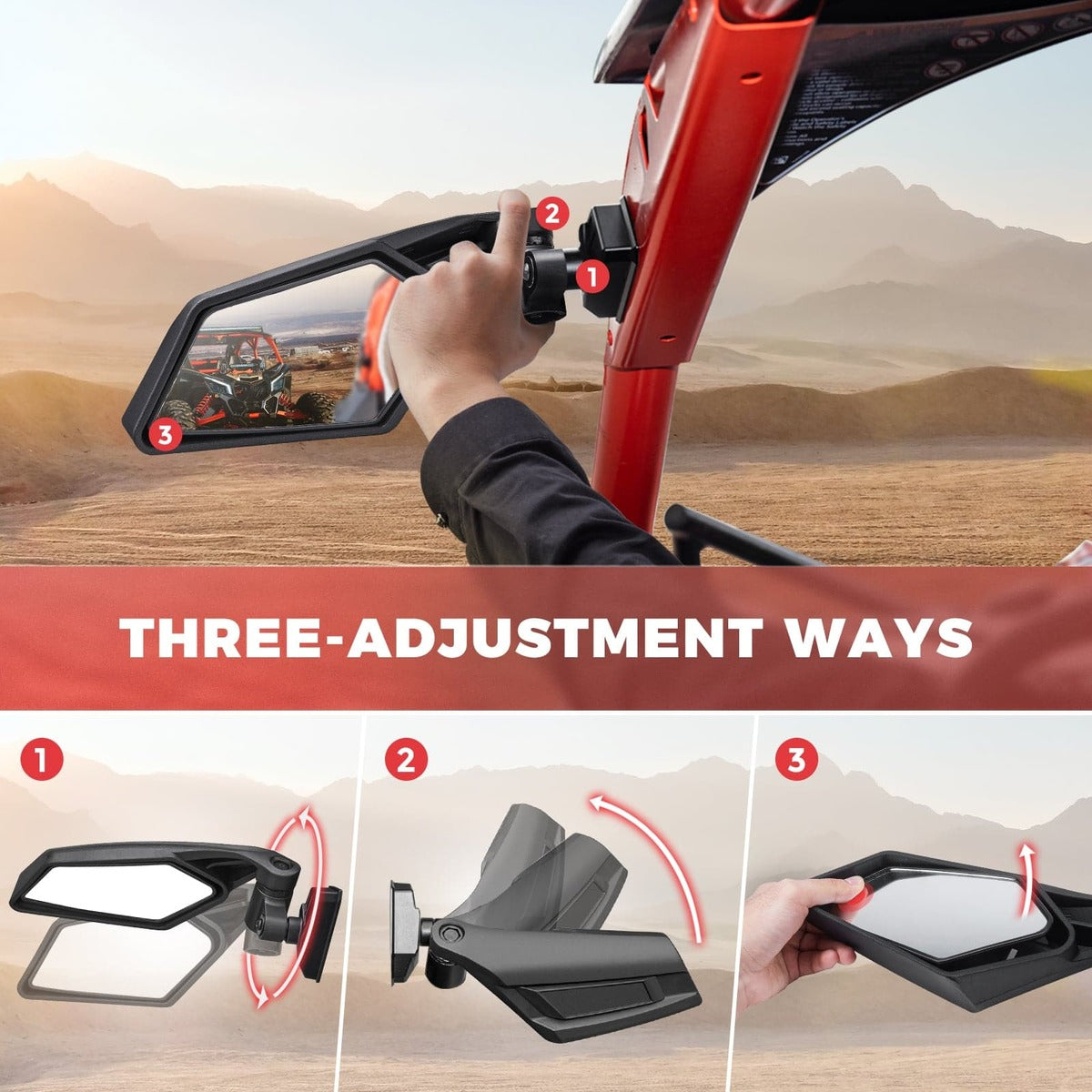Kemimoto Can-Am Maverick X3 Max Side View Mirror & Hard Roof
