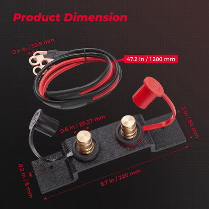 Kemimoto Can-Am Maverick X3 Universal Battery Jump Post Starter Terminal Relocation Kit