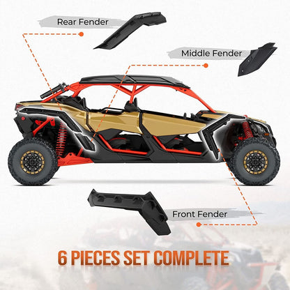 Kemimoto Can-Am Maverick X3 / X3 Max Fender Flares & Side mirrors & Door Bags