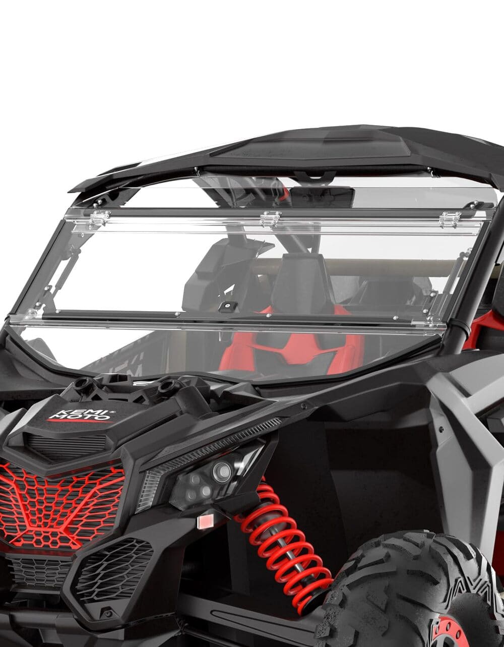 Kemimoto Can-Am Maverick X3/X3 MAX Upgraded Scratch Resistant Flip Windshield