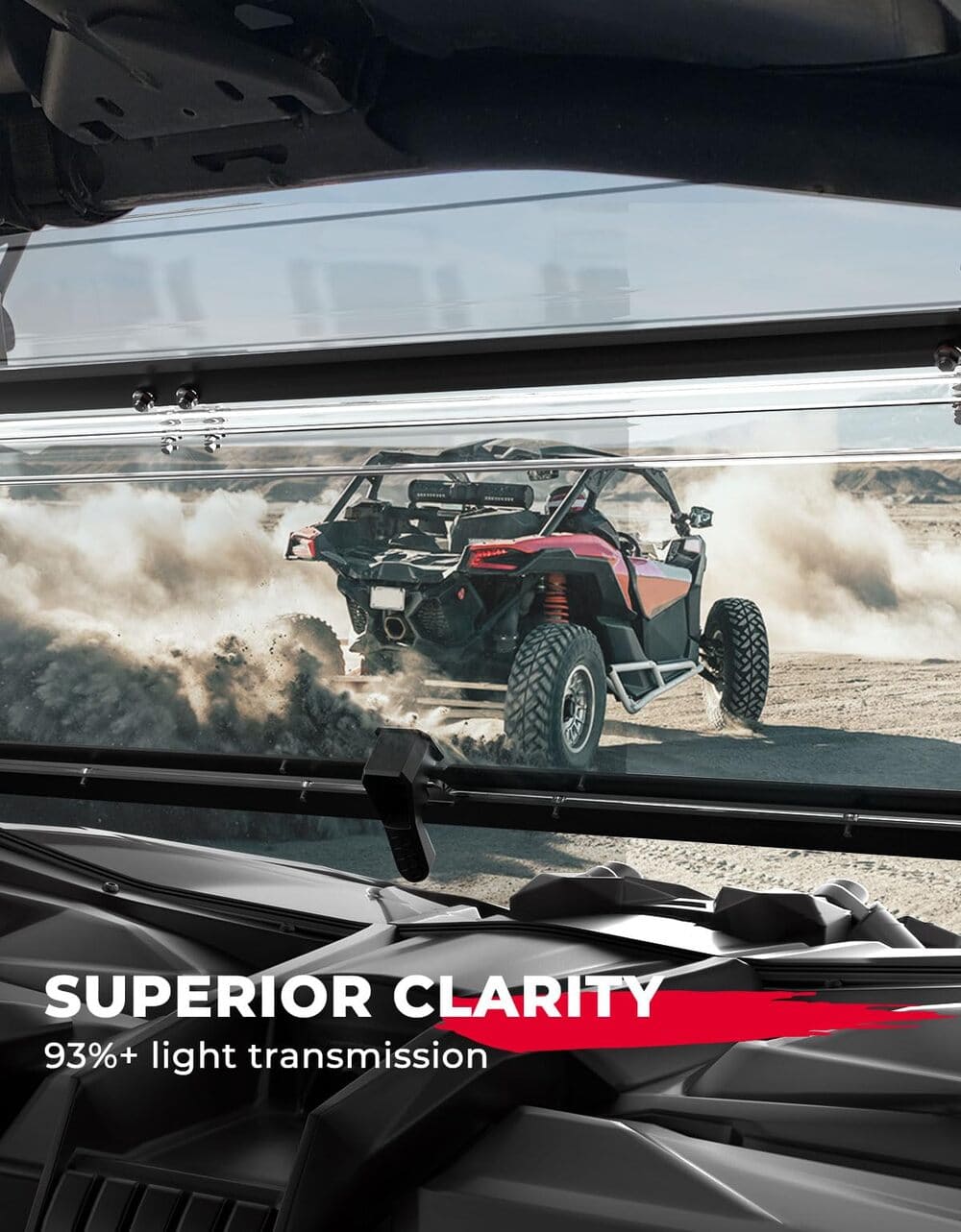 Kemimoto Can-Am Maverick X3/X3 MAX Upgraded Scratch Resistant Flip Windshield