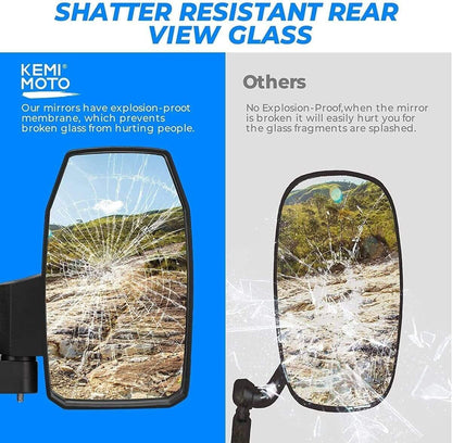 Kemimoto Can-Am & Polaris Wide UTV Side Mirrors Pro-Fit