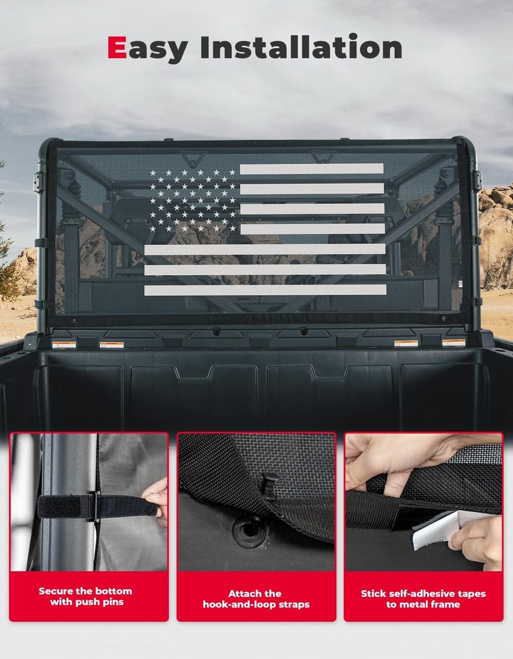 Kemimoto CF Moto UForce 1000/1000 XL Rear Window Net Soft Windshield