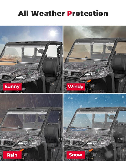 Kemimoto CF Moto UForce 1000/1000XL 2-In-1 Flip Windshield