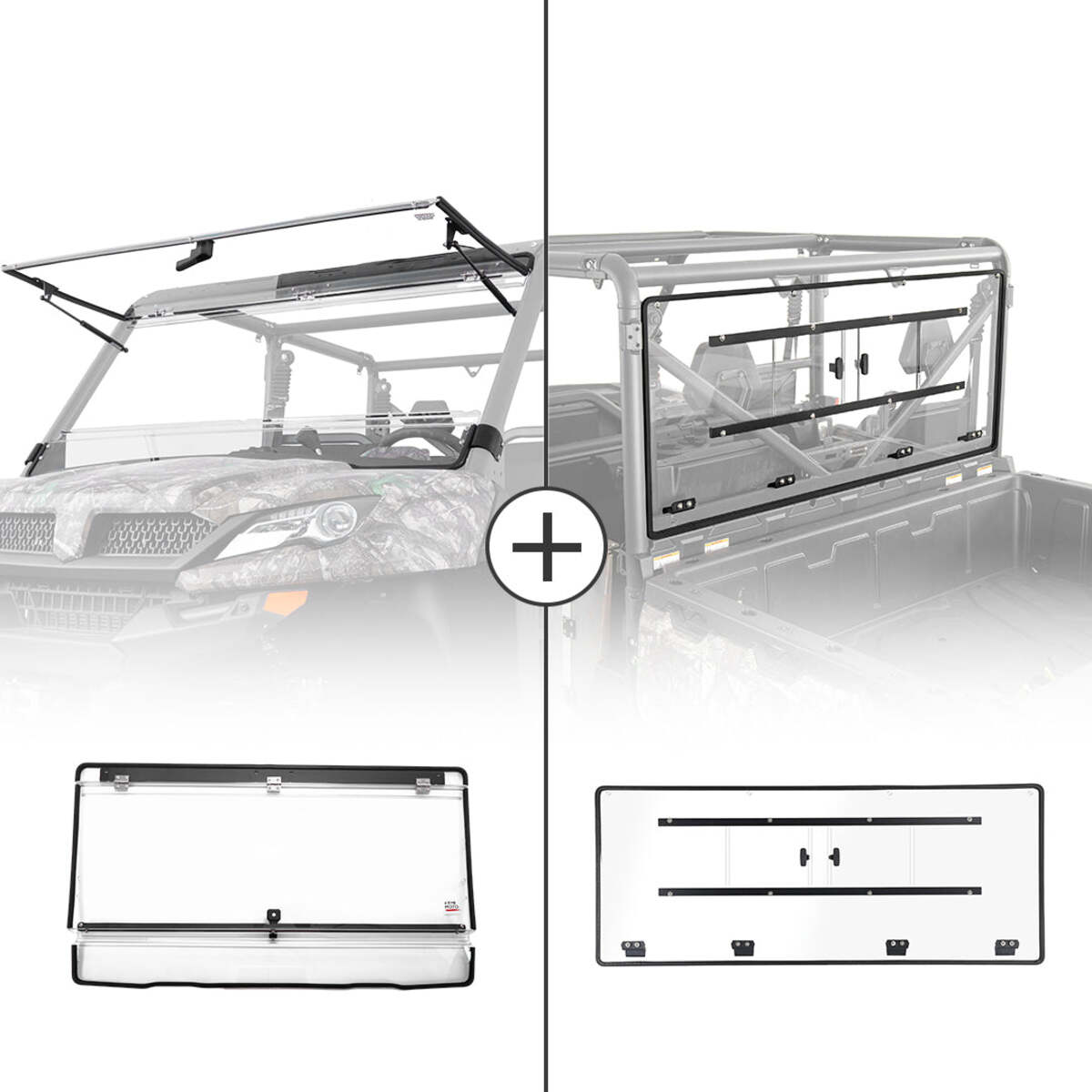 Kemimoto CF Moto UForce 1000/1000XL Flip & Rear Windshield