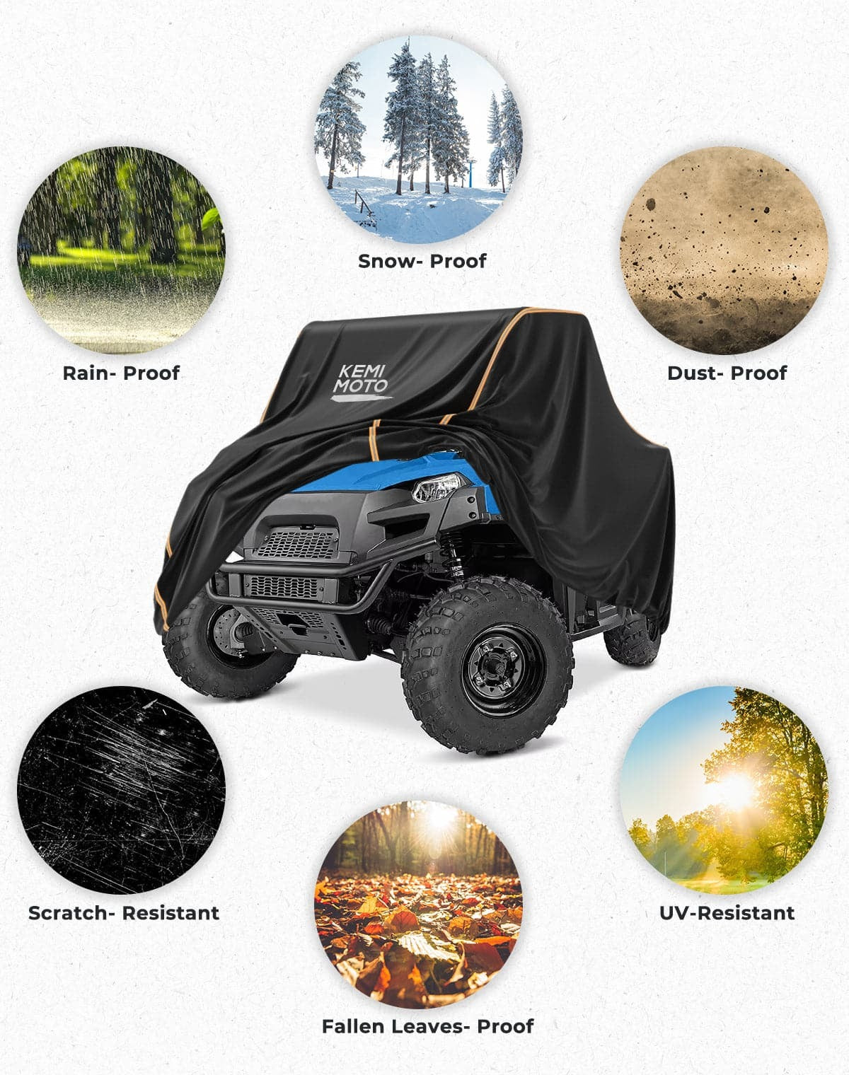 Kemimoto 420D oxford fabric 2-3 Seaters UTV Cover