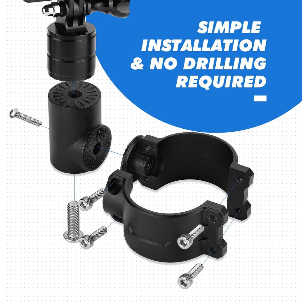 Kemimoto Go Pro Camera Holder for 1.75"-2" Roll Bar