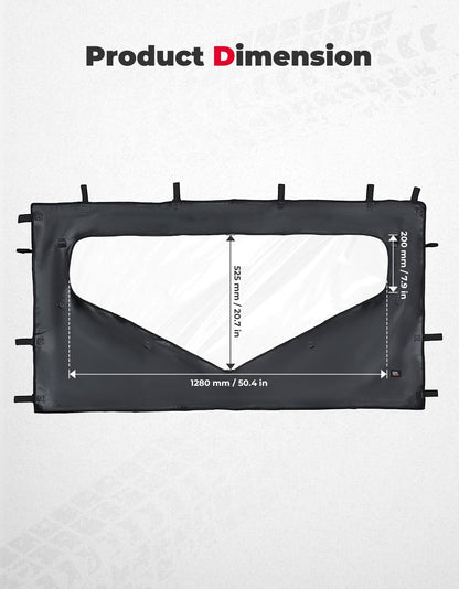 Kemimoto Honda Pioneer 1000-6 UTV Roll Up/ Down Soft Rear Window