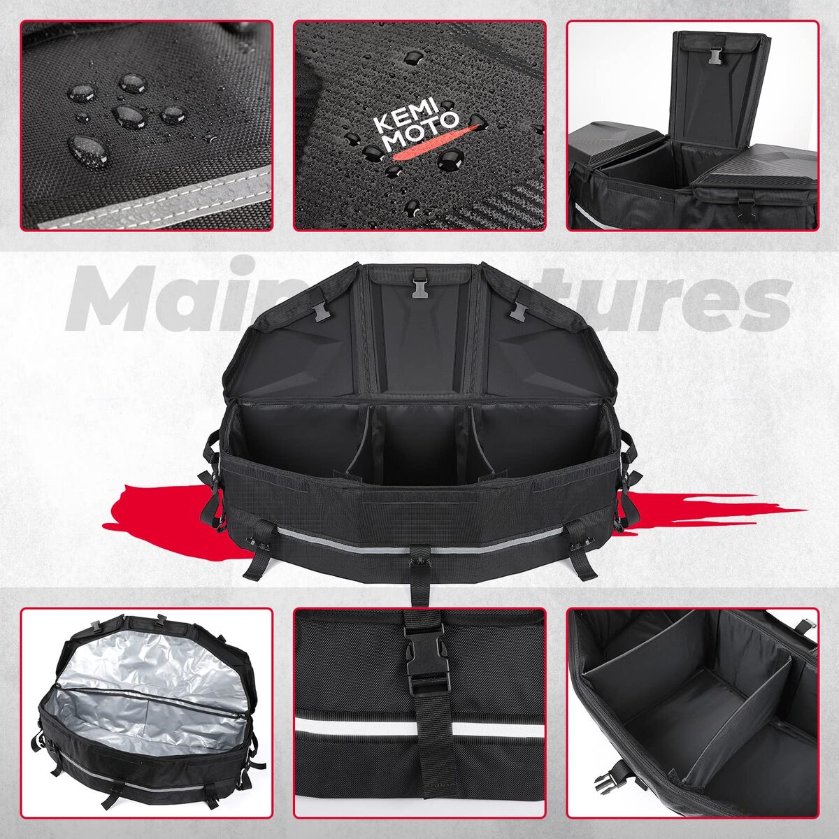 Kemimoto Can-Am Maverick X3 Rear & Roof Storage Bags