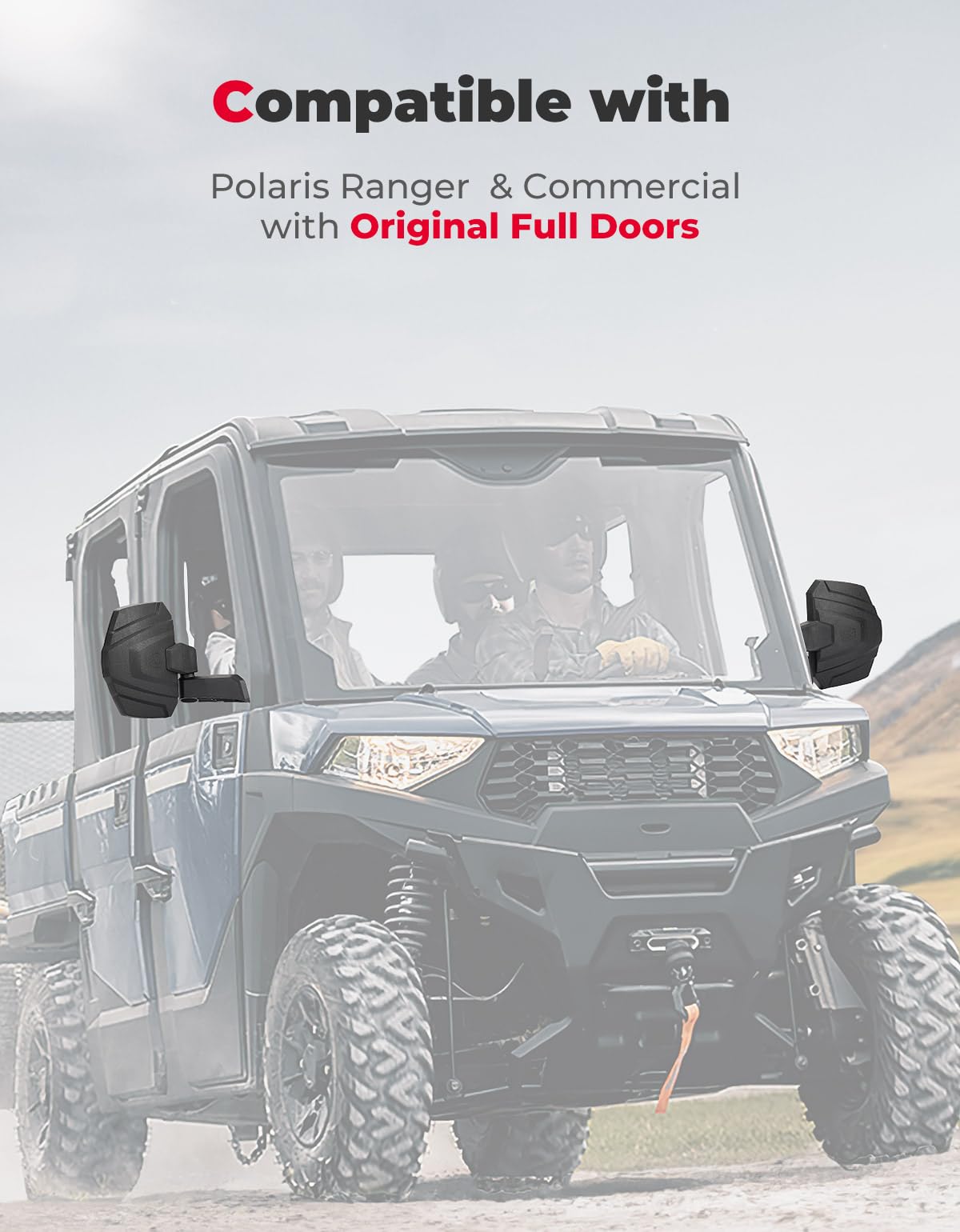 Kemimoto Polaris Ranger XP 1000 Upgraded Side Mirrors