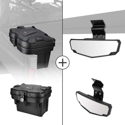 Kemimoto Polaris Ranger/ General Cargo Storage Device Tool Box & Rear View Mirror