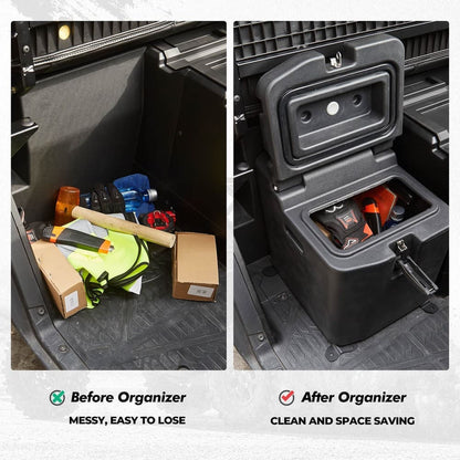Kemimoto Polaris Ranger XP 1000 Adjustable Break Away Side Mirrors & Under Seat Storage Box