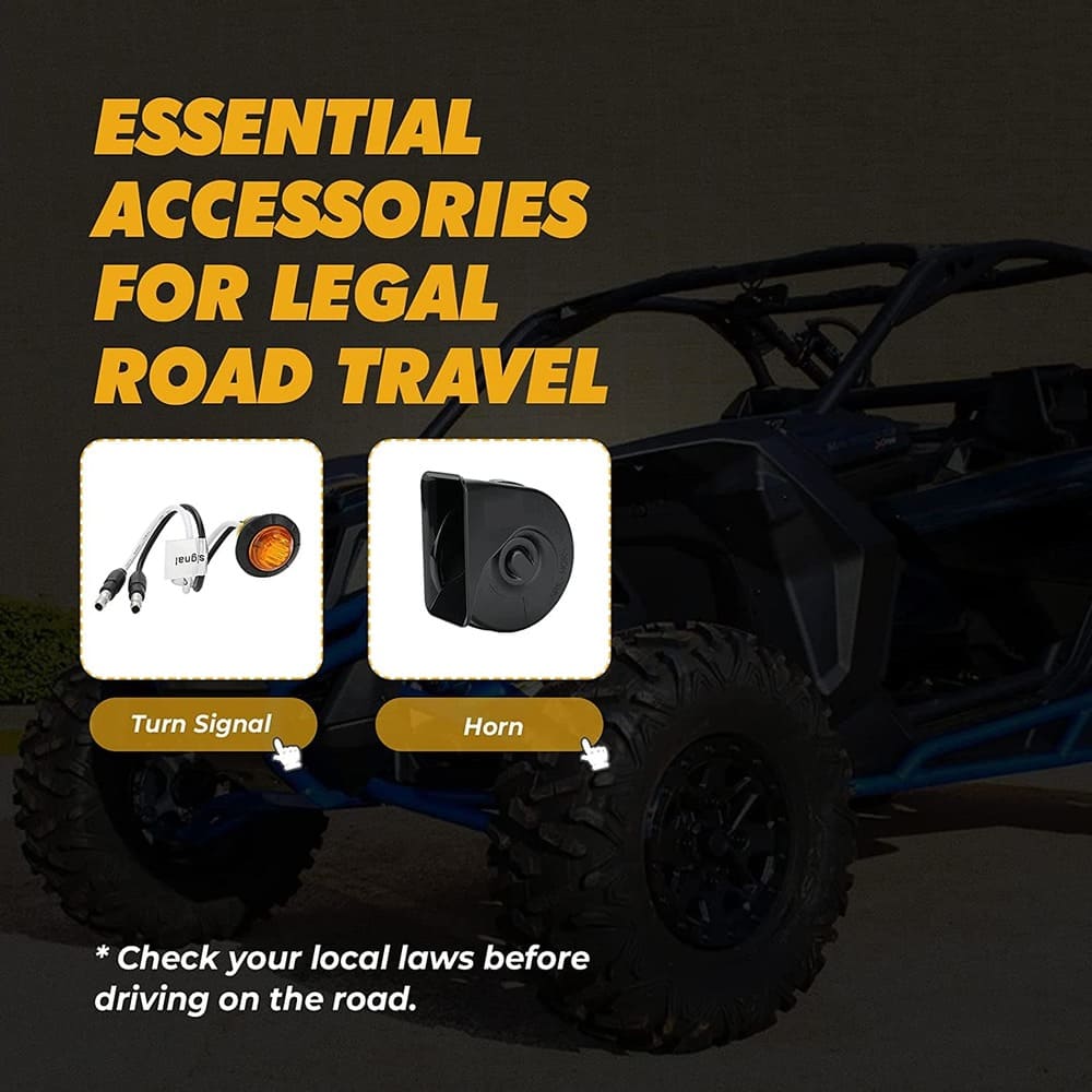 Kemimoto '17-'24 Polaris Ranger XP 1000 Crew Turn Signal Kit & Seat Cover & Side Mirrors
