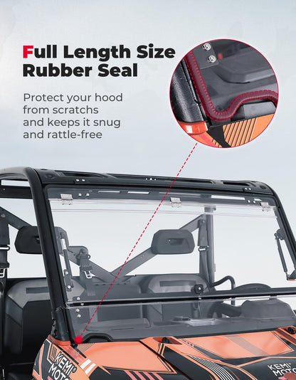 Kemimoto Polaris Ranger XP 1000 2-in-1 Flip Windshield