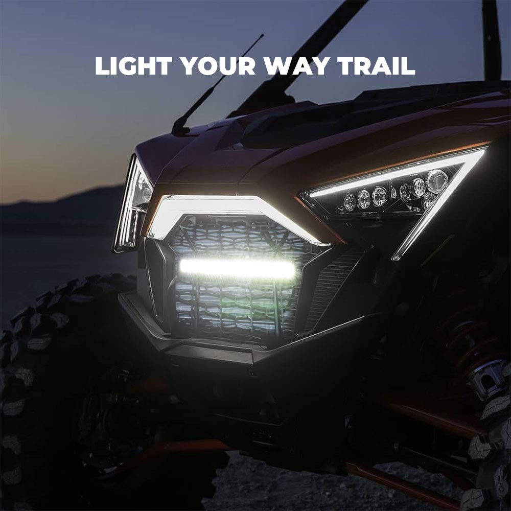 Kemimoto Polaris RZR Pro XP/Turbo R Front Mesh Grill with LED Light Bar