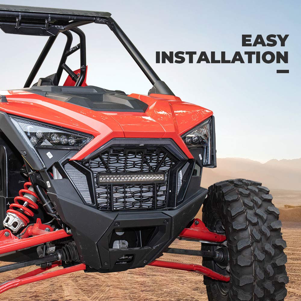 Kemimoto Polaris RZR Pro XP/Turbo R Front Mesh Grill with LED Light Bar