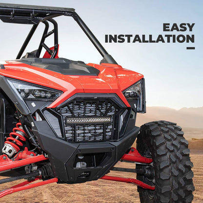 Kemimoto Polaris RZR Pro XP/Turbo R Front Mesh Grill with LED Light Bar