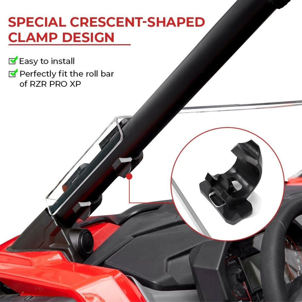 Kemimoto Polaris RZR PRO XP/ 4 UTV Half Windshield