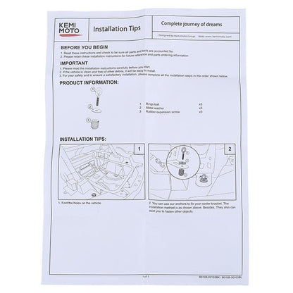 Kemimoto Polaris RZR / Sportsman / ACE Tie Down Anchors