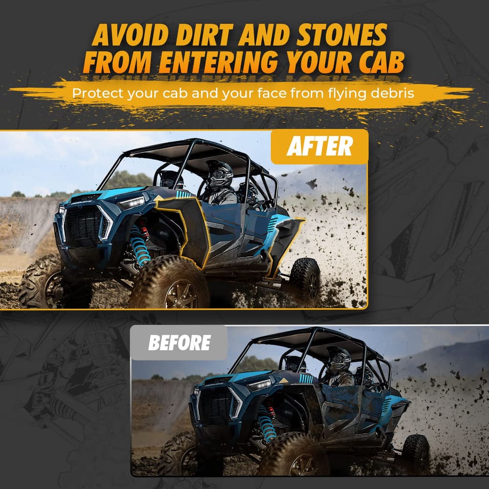 Kemimoto Polaris RZR XP 1000/4 Fender Flares 8.5" Mud Flap