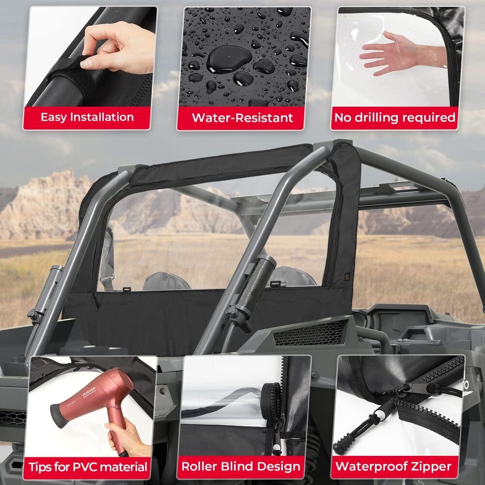 Kemimoto Polaris RZR XP 1000 /4 Soft Rear Windshield