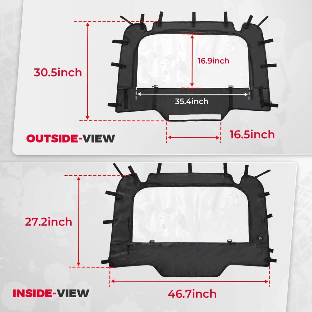 Kemimoto Polaris RZR XP 1000 /4 Soft Rear Windshield