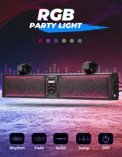 Kemimoto 6 Speaker 26" RGB Bluetooth Sound Bar