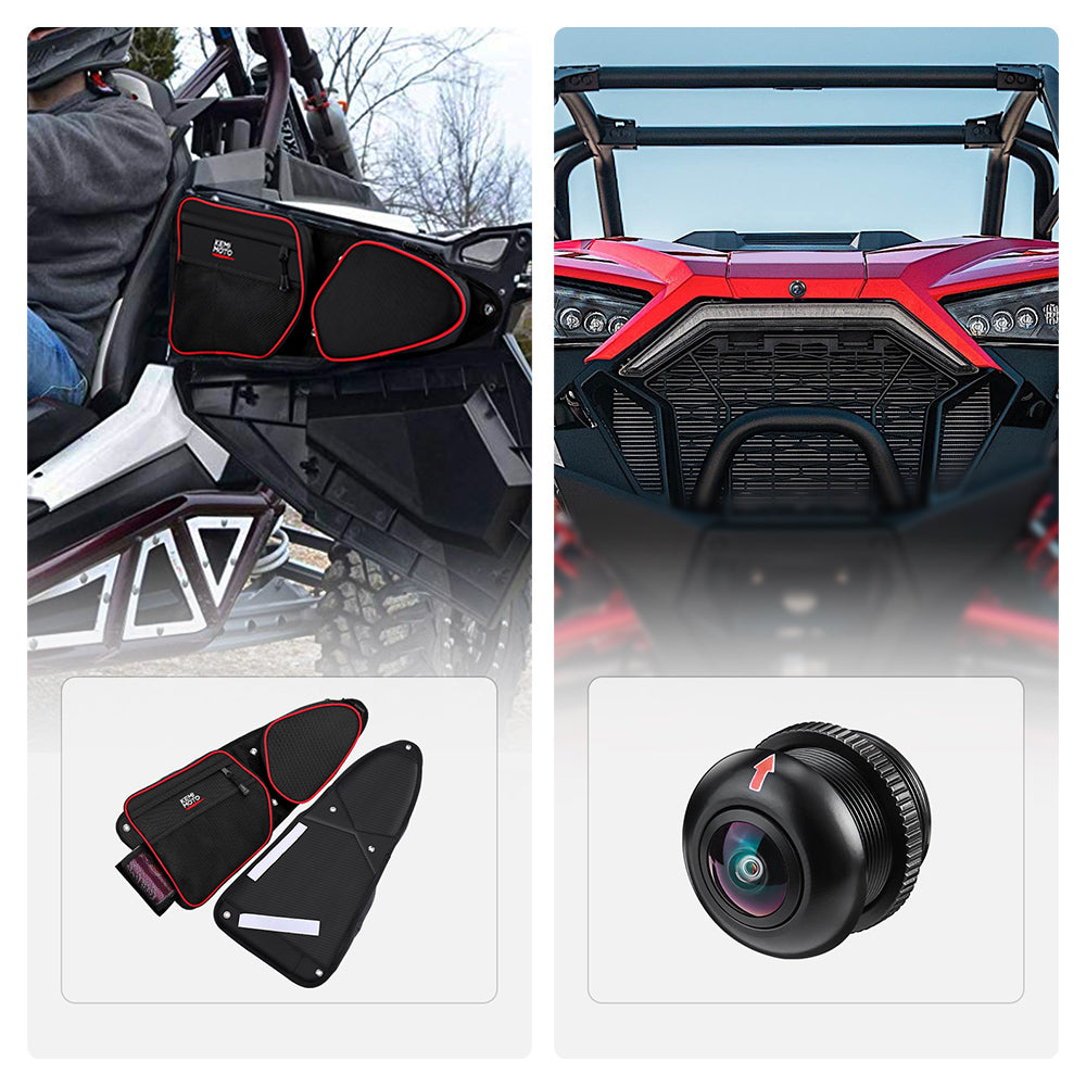 Kemimoto Polaris RZR XP 1000 Front Side Door Bags & Front Camera