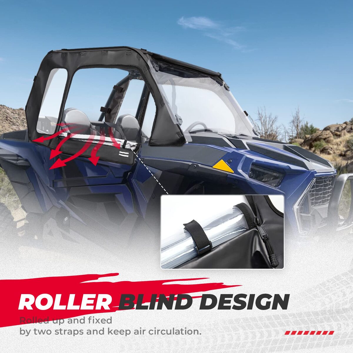 Kemimoto Polaris RZR XP 1000 2 Soft Upper Doors & Side Mirrors